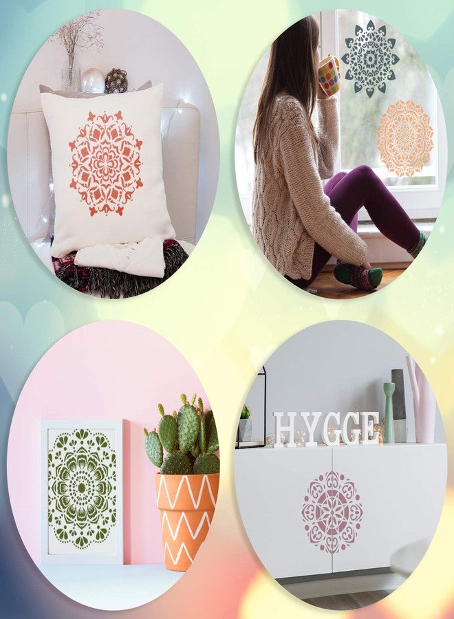 Zonon 10 Pieces Large Mandala Stencils Mandala Print Templates Reusable Painting Stencils Laser Cut Mandala Dot Stencils for Wall Tile Floor Fabric Furniture Painting DIY Supplies, 10 Styles, 2 Sizes - Image 5